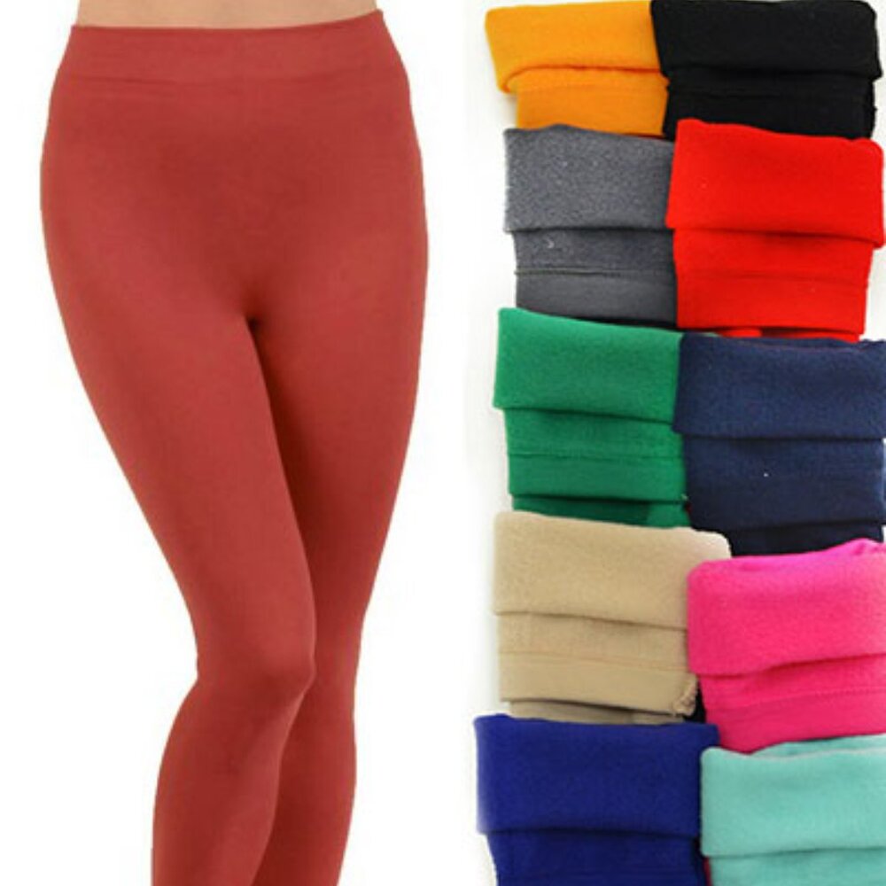 Solid Color Seamless Fleece Lined Legging